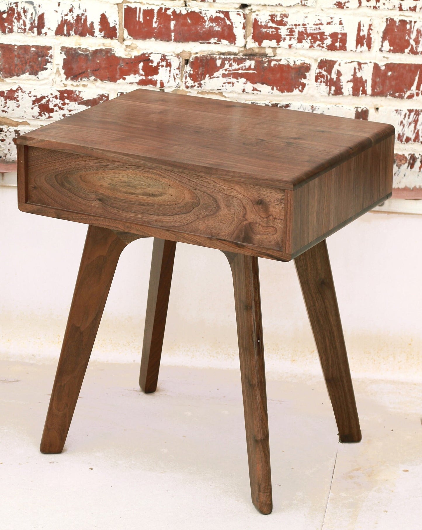 Nightstand Plus - Midcentury Walnut Bedside Table, Modern End Table in walnut, Danish Accent Table