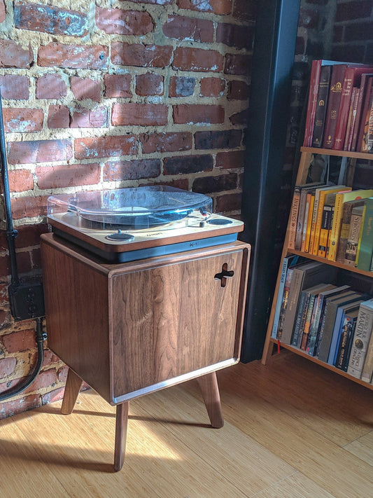 Boop Box Plus - Small Vinyl Record Storage Cabinet, Record Player Stand, Media Center
